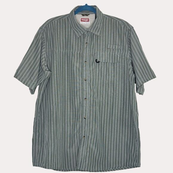 Wrangler Other - Wrangler Mens Button Front Shirt Top Plaid Green L